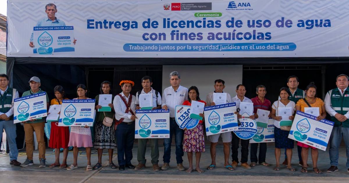 ANA formaliza a 266 productores acuícolas de Bagua con licencias de uso de agua