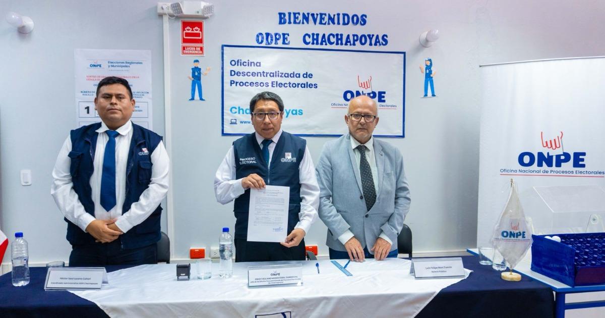 ODPE Chachapoyas sorteó el orden en la cédula de sufragio para las elecciones regionales 2026