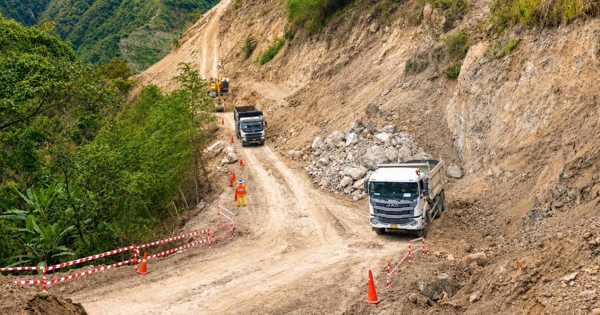 Avanzan obras del MTC en el sector Aserradero de Utcubamba
